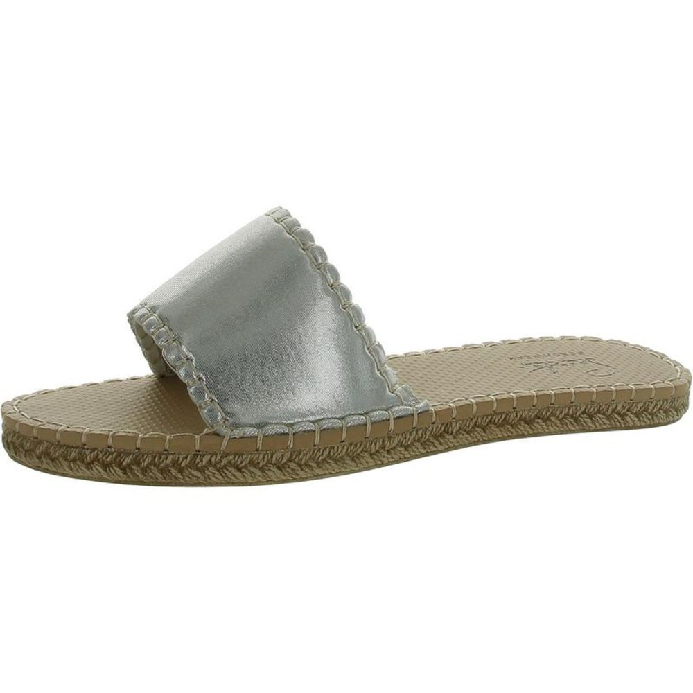 Sea Star Beachwear Womens CABANA Silver Comfort Insole Slide Sandals New